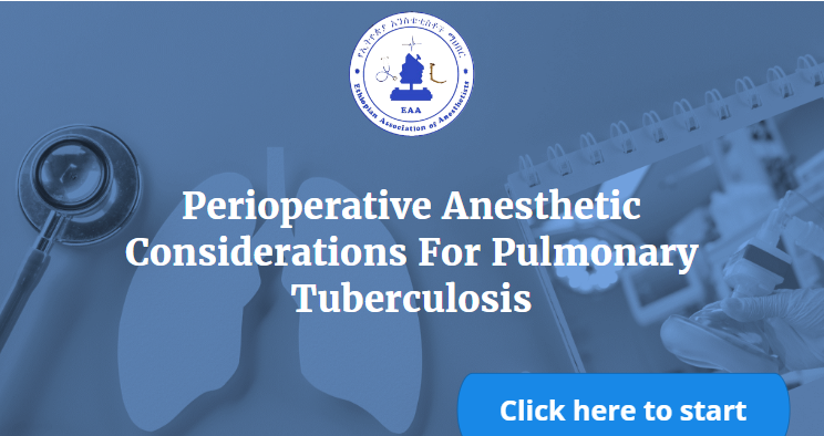 Perioperative Anesthetic Considerations For PulmonaryTuberculosis